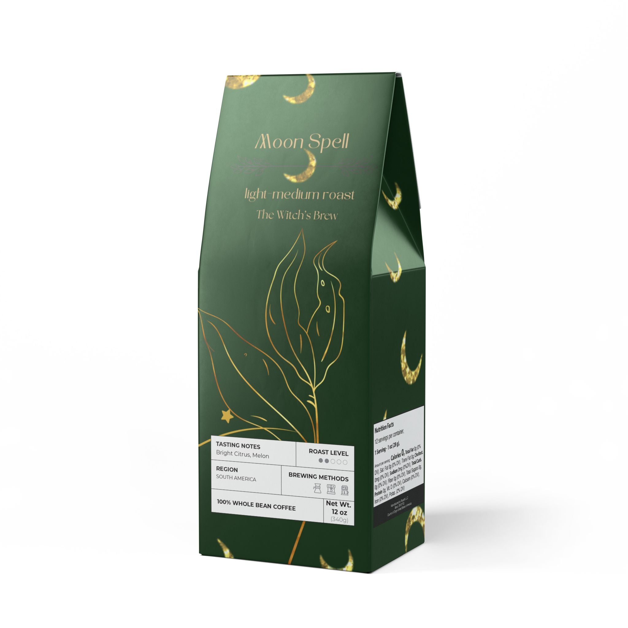 Moon Spell Colombia Single Origin Coffee | Light-Medium Roast | 12oz Whole Bean or Ground